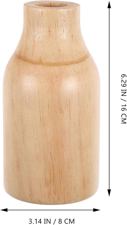 Wooden Flower Vase for Dried Plants Decorative Plant Pot Rustic Home Decor Centerpiece for Dining Table Office Bookshelf Wedding and Living Arrangement