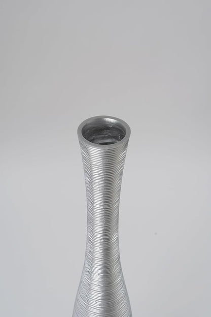 Leewadee Decorative Tall Floor Vase for Living Room Decor, 41 inches, Silver, Resin