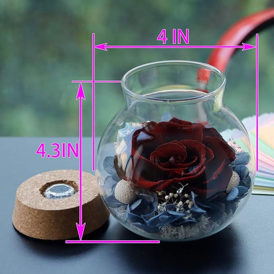 Preserved Real Roses with Colorful Mood Light Wishing Bottle,Eternal Rose，Never Withered Flowers,for Bedroom Party Table Decor, Anniversary,Valentine's,Mother's Day,a Gifts for Women (Burgundy)
