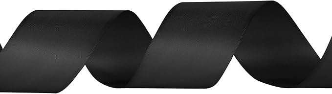LIUYAXI Black Double Faced Satin Ribbon, 2" X Continuous 25 Yards, Ribbons Perfect for Gift Wrapping Wedding Bouquet Decor DIY Craft Bow Making & Other Projects