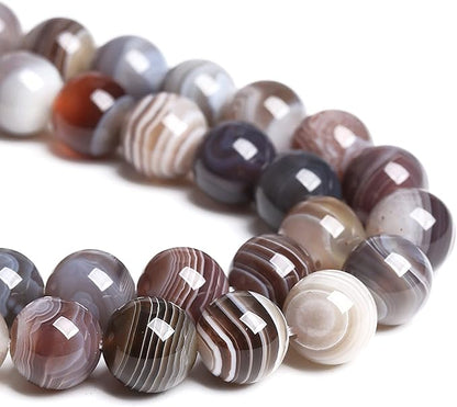 8MM 46PCS Natural Gemstone Stone Botswana Sardonyx Agate Beads for Jewelry Making DIY Bracelet