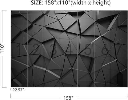 Cliouar-Black Geometric Figures 3D Wallpaper Mural 158" x 110"(Not Self-Adhesive)