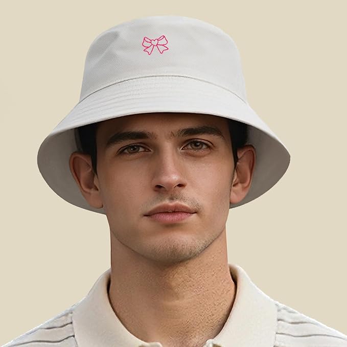 Fashion Embroidered Bucket Hat Cotton Summer Beach Sun Hat for Women Men Teen