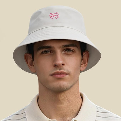 Fashion Embroidered Bucket Hat Cotton Summer Beach Sun Hat for Women Men Teen
