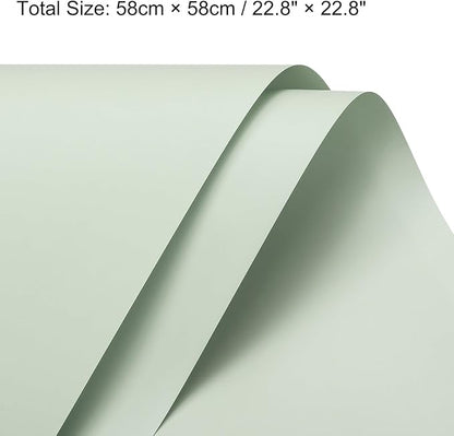 MECCANIXITY 20 Pcs Flower Wrapping Paper 22.8x22.8 Inch Waterproof Florists Wrapping Paper for Florist Bouquet Supplies, DIY Crafts, Gift/Gift Box Packaging Light Green