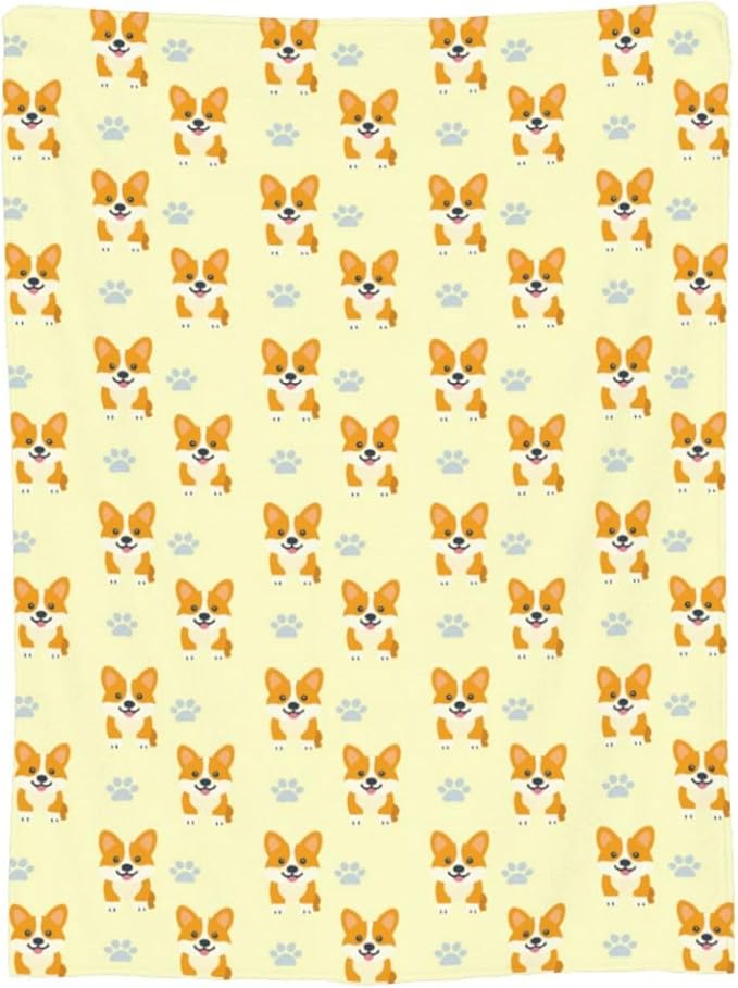 Corgi Blanket Cute Corgi Dog Throw Blanket Puppy Soft Cozy Fleece Fuzzy Stuffed Plush Flannel Gifts for Girls Women Boys Kids Adults 50"X60"