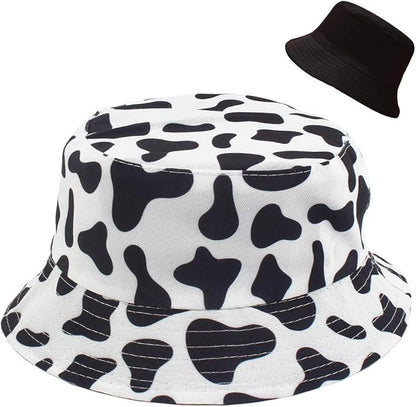 Malaxlx Unisex Bucket Hat Beach Sun Hat Aesthetic Fishing Hat for Men Women Teens, Reversible Double-Side-Wear