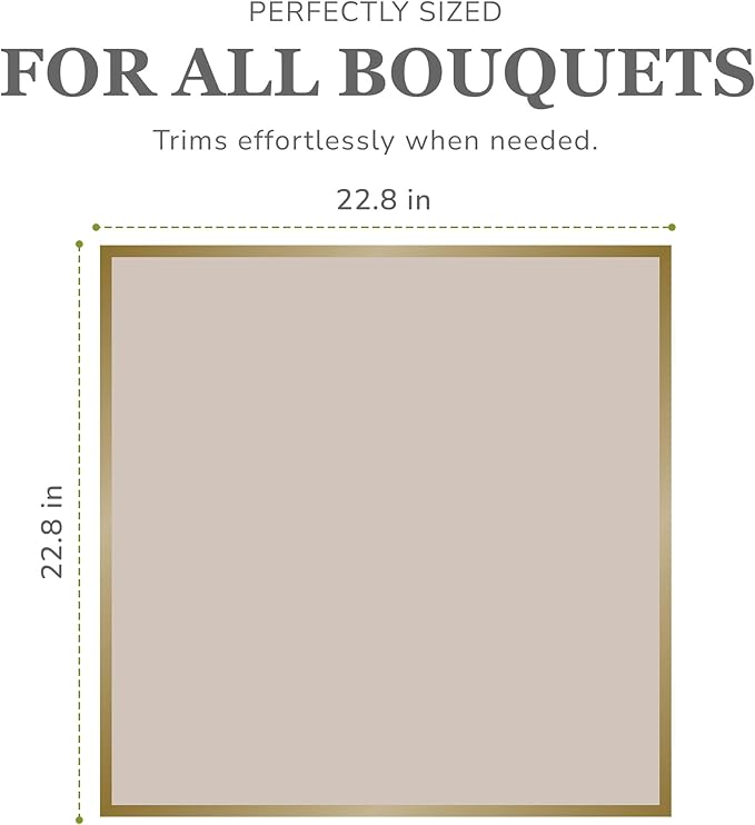 the florist Supply 20 Sheets Premium Flower Wrapping Paper | Waterproof Flower Wrapping Paper for Bouquets | Double Sided Floral Bouquet Sheets | DIY Gifts Borderline Khaki/Bronze