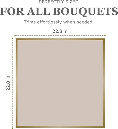 the florist Supply 20 Sheets Premium Flower Wrapping Paper | Waterproof Flower Wrapping Paper for Bouquets | Double Sided Floral Bouquet Sheets | DIY Gifts Borderline Khaki/Bronze