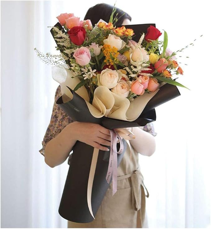 FWSA WRAPS Waterproof Floral Wrapping Paper Roll Bouquet Gift Packaging Supplies Wedding Christmas Graduation Decorative Materials (COLOR 3)