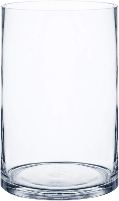 Royal Imports Flower Glass Vase Decorative Centerpiece for Home or Wedding - Cylinder Shape (5" Wide x 7" Tall, Clear)