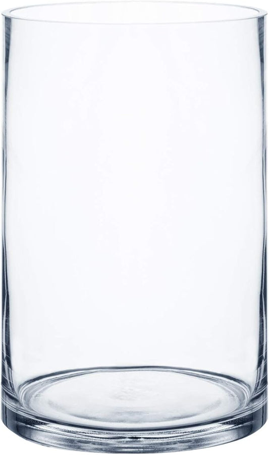 Royal Imports Flower Glass Vase Decorative Centerpiece for Home or Wedding - Cylinder Shape (5" Wide x 7" Tall, Clear)