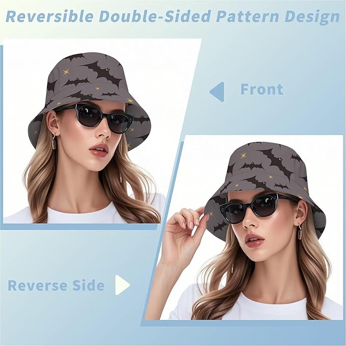 Wildflowers Floral Bucket Hat for Men Women, Summer Vacation Outdoor Travel Reversible Double Side Beach Caps Fisherman Hat