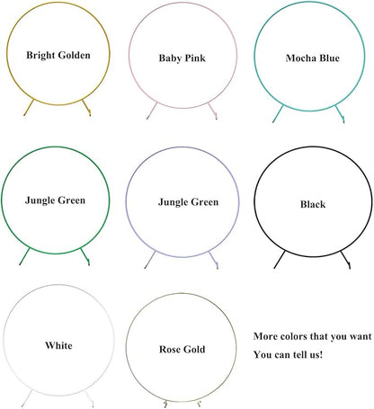 LANGXUN 7.2ft Gold Metal Round Balloon Arch kit, Backdrop Circle Stand Arch Frame for Wedding Birthday Party Decoration, Graduation Decorations and Baby Shower Photo Background