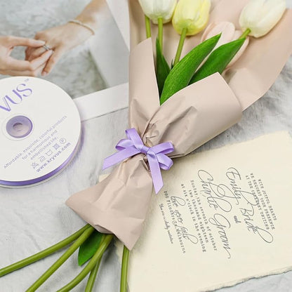 Lilac Satin Ribbon, Double Faced 3/8 Inch X 25 Yards, Premium Polyester Satin Ribbon for Gift Wrapping, Crafts, Wedding Party Decor