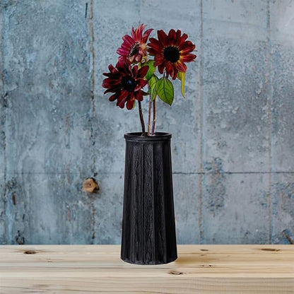 Black Vintage Vase, 10 Inches Antique Glass Vase Rustic European Unique Chic Style for Tabletop, Kitchen, Office, Living Room Decoration
