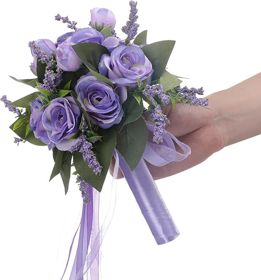 Bride & Bridesmaid Bouquets for Wedding, Wedding Bouquets for Bride Bridesmaid, Silk Bride Bridesmaid Hand Holding Flower Bouquet for Valentines Day Decor Wedding Party Supplies Home Decoration