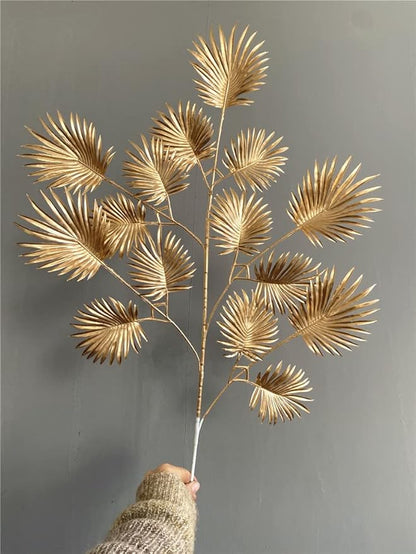 PASYOU Artificial Plants for Christmas Decor, Gold Plastic Grass Fake Shrubs Leaves Indoor Outdoor Home Garden Party Hotel Verandah Wedding Event Faux DIY Decoration - 30 Inch Golden 2 Bunches