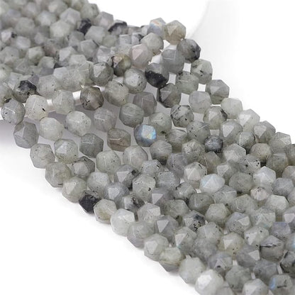 Faceted Natural Spectrolite Stone Round Beads 10mm 36cm/Strand for Jewelry Making