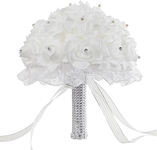 Ochine Bride & Bridesmaid Bouquets - Silk Hand Holding Flower Bouquet for Valentines Day Decor, Wedding Party Supplies & Home Decor