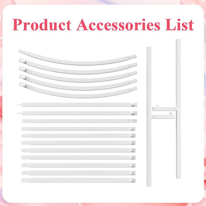 Asee'm 7.2FT White Wedding Arch Stand Metal Square Arched Backdrop Frame for Party Ceremony Birthday Bridal Baby Shower Garden Floral Balloon Arch Decoration