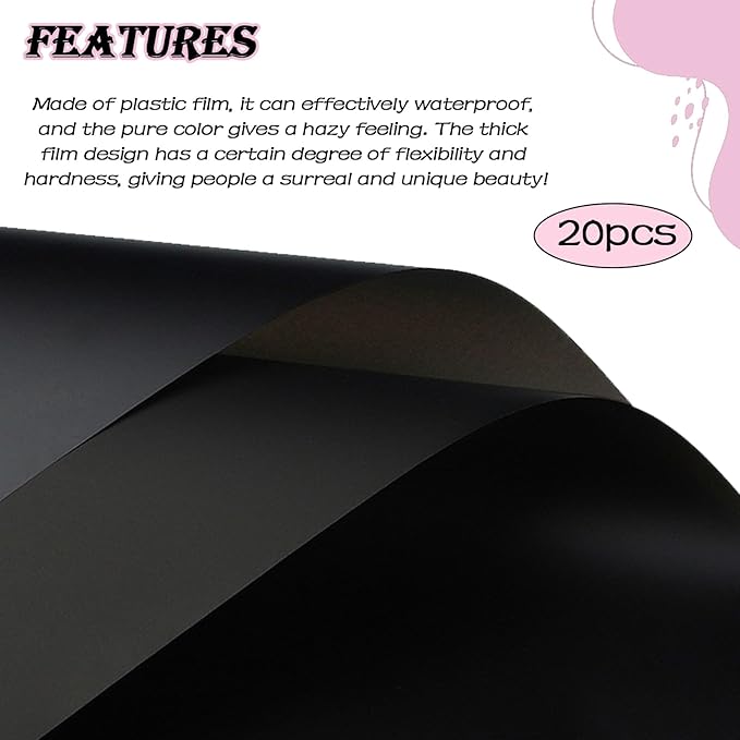 DNSGOOR 20 Sheets Flower Wrapping Paper, Waterproof Floral Bouquet Wrapping Paper, Korean Bouquet Paper Florist Supplies for Birthday, DIY Crafts, Gift Packaging, Wedding, Birthday Gift