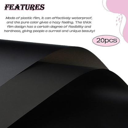 DNSGOOR 20 Sheets Flower Wrapping Paper, Waterproof Floral Bouquet Wrapping Paper, Korean Bouquet Paper Florist Supplies for Birthday, DIY Crafts, Gift Packaging, Wedding, Birthday Gift