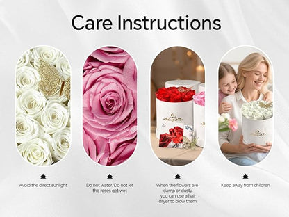 16 Preserved Roses in a Box, Preserved Flowers Gifts for Women, Forever Flowers for Delivery, Flower Birthday Gifts Box for Her, Mothers Day Rose Gifts for Mom, Sweet Pink