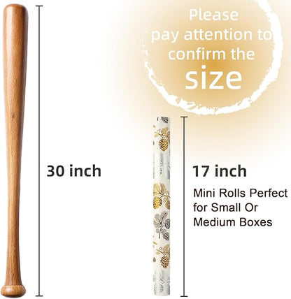 MAYPLUSS Luxury Christmas Wrapping Paper Roll - 17 Inch X 33 Feet - Beige Wrapping Paper with Gold and Silver Pine Cone, Needle Pattern Winter Motive Gift Wrap Paper for Christmas, Holiday, Birthday
