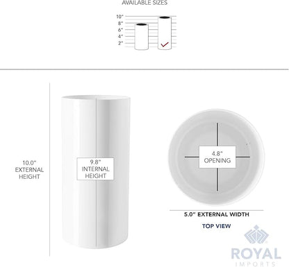 Royal Imports Flower Acrylic Vases Cylinders - Decorative Centerpiece Display for Home or Wedding - Non Breakable Plastic, 5X10 - White