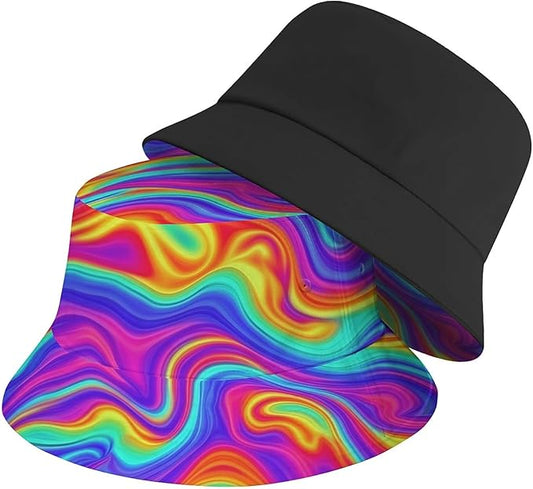 Bucket Hat for Women Men Unisex Sun Cap Packable Outdoor Fisherman Hat Headwear,Reversible Double-Side-Wear