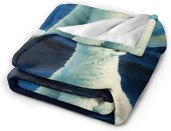 Polar Bear Blanket Cute White Bear Throw Blanket Soft Cozy Fleece Fuzzy Stuffed Plush Flannel Gifts for Girls Women Boys Kids Adults 50"X60"