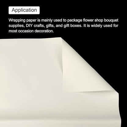 MECCANIXITY Pearlescent Film Flower Wrapping Paper 22.8x22.8 Inch Waterproof for DIY Crafts, Gift/Gift Box Packaging Light Beige Pack of 10