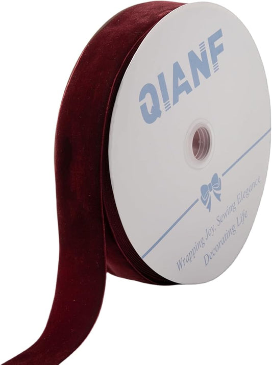 Velvet Ribbon, 1 1/2-Inch by 25-Yard Spool (Burgundy)