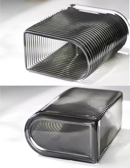 Modern Minimalist Glass Horizontal Stripe Crystal Dry Vase