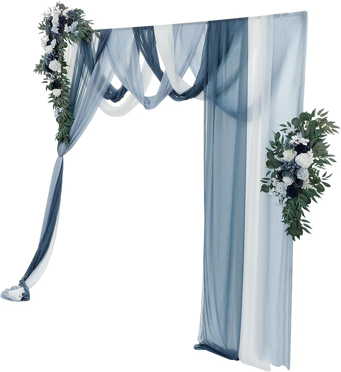 Artificial Wedding Arch Flowers Kit (Pack of 5),2pcs Artificial Hanging Flower Arch Decor,for Wedding Ceremony Arbor Reception Backdrop Rose Floral Party Outdoor Decoration Blue