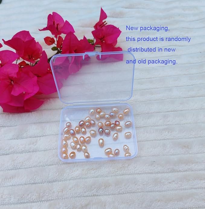 50 Pcs Real Pearls for Jewelry Making AAA 7-8 mm Non-Porous Natural Pearls Beads Oval Bead Loose Gemstone Bead Crafts Gift for Women,DIY Gifts.