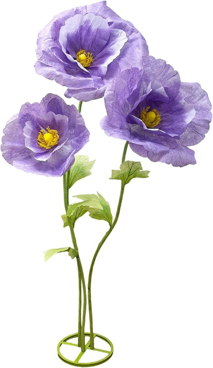 Giant Purple Artificial Hydrangea Flowers, 3Pack Large Fake Paper Flower for Decoration, No Fading 6.1Ft Tall Artificial Silk Flower Party Banquet Background Decor for Indoor Outdoors Large Bouquet