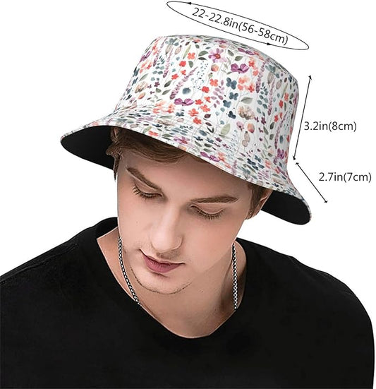 Cartoon Bucket Hat Summer Beach Travel Sun Hat Packable Fisherman Cap for Men Women