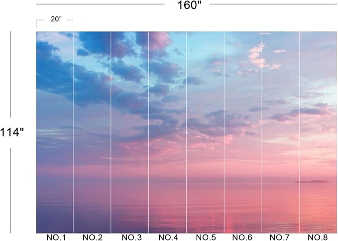 Cliouar-Pink and Blue Clouds Cover The Calm Waters of Lake Onega Peel and Stick 160" x 114"