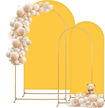 Metal Arch Backdrop Stand and Cover Set, 8FT, 6.6FT Party Backdrop, Easy to Assemble, Backdrop Stand for Parties, Birthday, Baby Shower