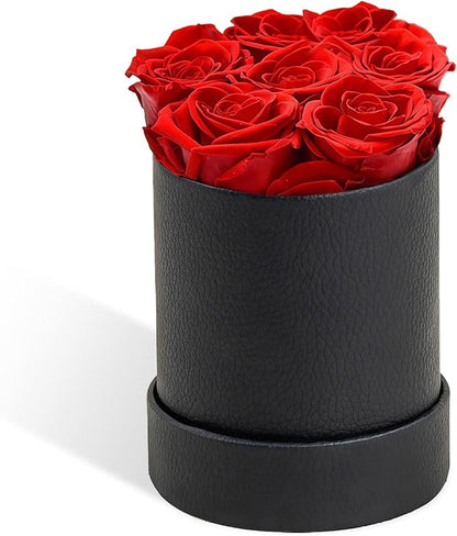 Forever Flowers Preserved Roses in Box, Preserved Flowers Gift with Customizable Greeting Card- Perfect for Women Her Christmas, Valentine’s Day, Anniversary, Birthday (1/7/9/12 Roses)