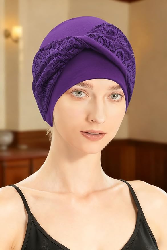 XYIYI Knot Chemo Headwear for Womens Cancer Patients, Stretchy Chemotherapy Headwraps Beanie Hats