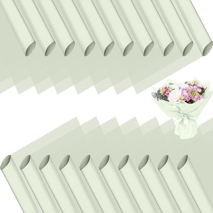 DNSGOOR 20 Sheets Flower Wrapping Paper, Waterproof Floral Bouquet Wrapping Paper, Korean Bouquet Paper Florist Supplies for Birthday, DIY Crafts, Gift Packaging, Wedding, Birthday Gift