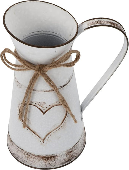 BESTonZON Decorative Metal Iron Flower Vase for Rustic Floral Arrangements Heart-Shaped Design for Home Decor Weddings and Garden Centerpieces