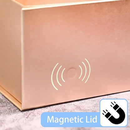 LIFELUM 5 Pack Gift Boxes 13.85 x 8.35 x 4.45 inch Large Gift Boxes with Magnetic Lids Rose Gold Contains Card,Sticker,Ribbon, Shredded Paper Filler for Graduation Weeding Gifts