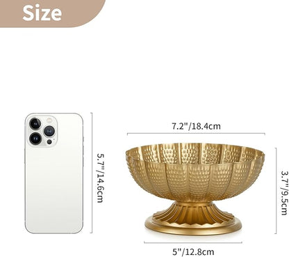 NUPTIO Small Gold Vases for Centerpieces: Brass Compote Vases for Flowers - Metal Pedestal Bowl Decor for Wedding Table Home Set of 10