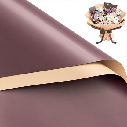 WRAPAHOLIC 20 Sheets Flower Wrapping Paper - 22.4 x 22.4 inch Cameo Brown Color Water-Resistant Floral Bouquet Wrapping Paper, Florist Supplies Packaging for Wedding Birthday Gift DIY