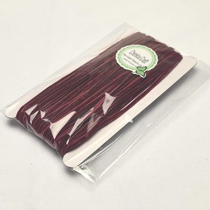 Chenkou Craft Dark Red 25 Yards 1/8" 3mm Velvet Ribbon Lots Bulk (Dark red, 1/8"(3mm))
