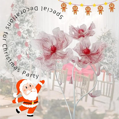 Giant Flowers for Decoration, 5.58 ft Big Artificial Organza Flower for Wedding Reception Birthday Christmas Party Backdrop Decor Photography Props Shop Window Display, Grape